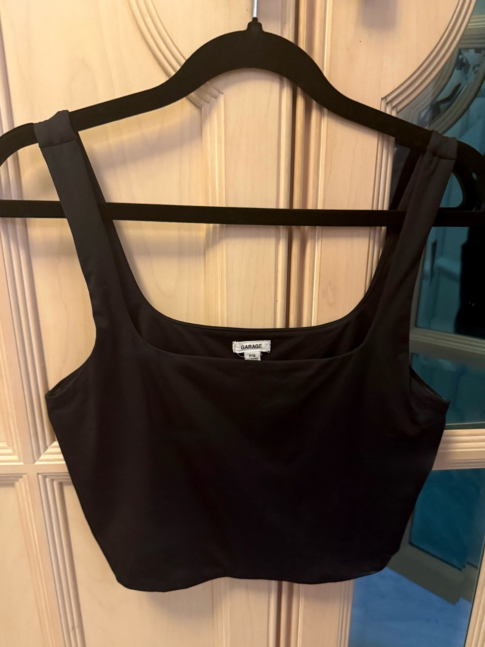 Garage Black Square Neck Crop Top
